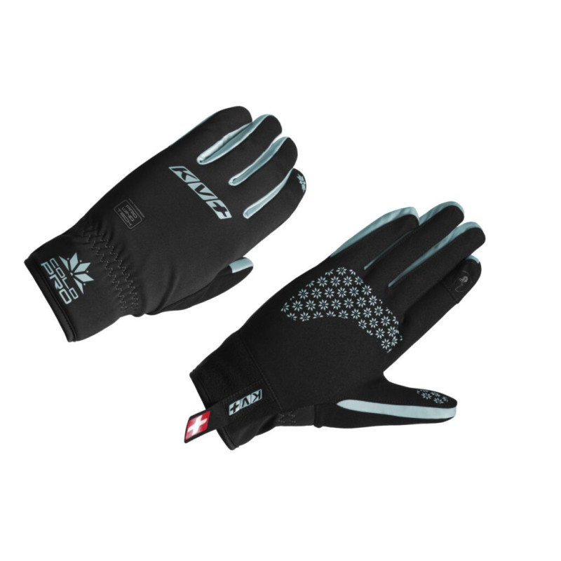 KV+ Rękawice biegowe COLD PRO, czarne/turkus