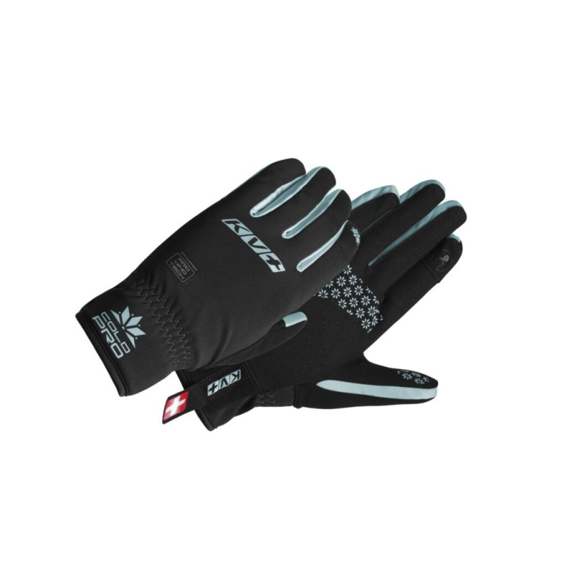 KV+ Rękawice biegowe COLD PRO, czarne/turkus