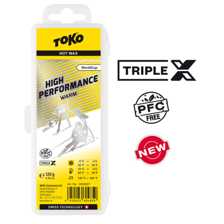 TOKO TRIPLE X High Performance Hot Wax Warm - sportowa parafina, 120g