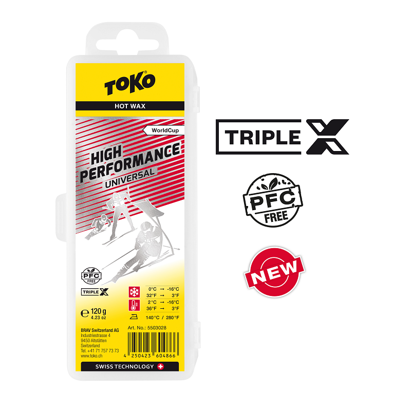 TOKO TRIPLE X High Performance Hot Wax Universal - sportowa parafina, 120g