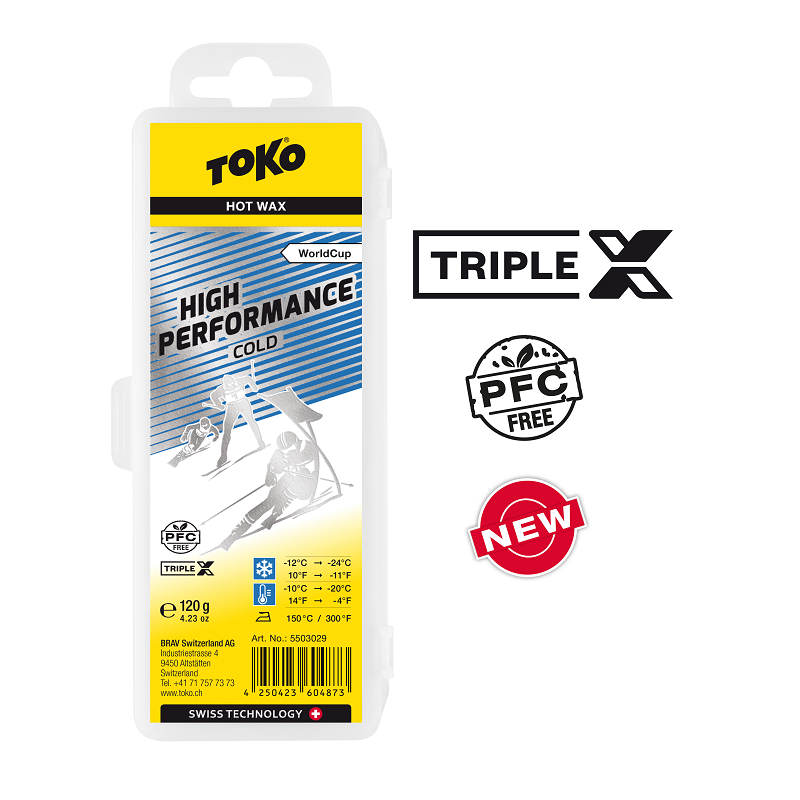 TOKO TRIPLE X High Performance Hot Wax Cold - sportowa parafina, 120g