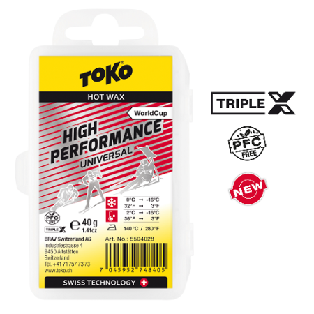 TOKO TRIPLE X High Performance Hot Wax Universal - sportowa parafina, 40g