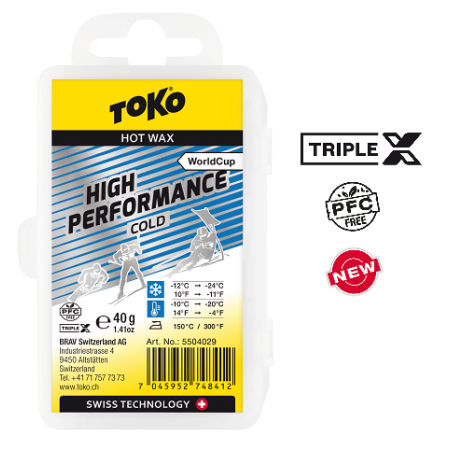 TOKO TRIPLE X High Performance Hot Wax Cold - sportowa parafina, 40g