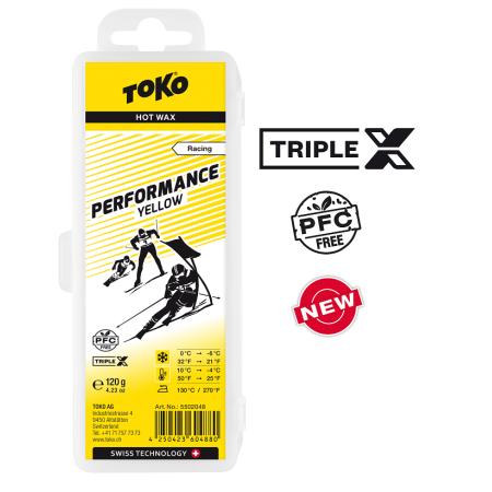 TOKO TRIPLE X Performance Hot Wax yellow - treningowa parafina, 120g