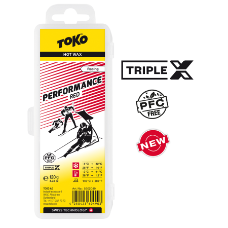 TOKO TRIPLE X Performance Hot Wax red - treningowa parafina, 120g