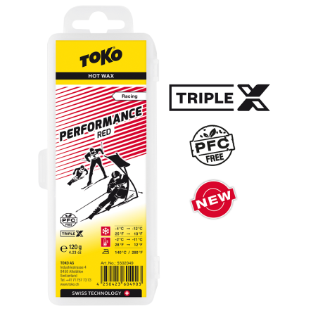 TOKO TRIPLE X Performance Hot Wax red - treningowa parafina, 120g