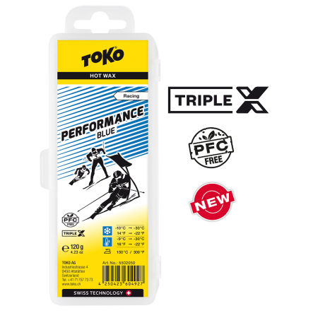 TOKO TRIPLE X Performance Hot Wax blue - treningowa parafina, 120g