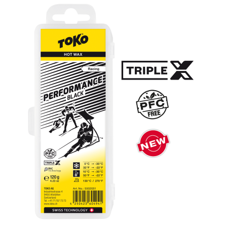 TOKO TRIPLE X Performance Hot Wax black - parafina utwardzająca, 120g