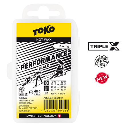 TOKO TRIPLE X Performance Hot Wax black - parafina utwardzająca, 40g