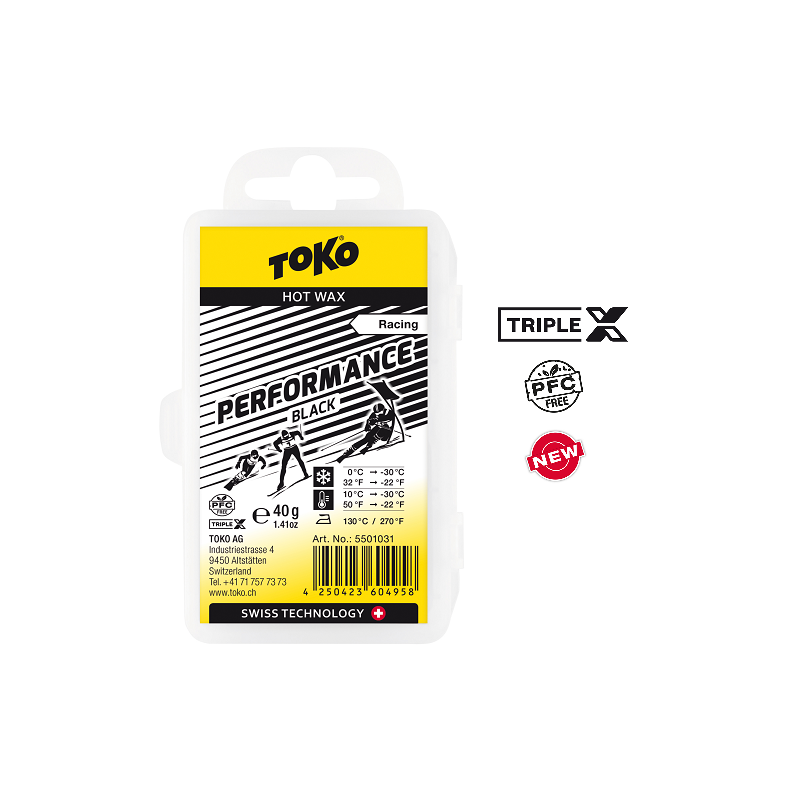 TOKO TRIPLE X Performance Hot Wax black - parafina utwardzająca, 40g